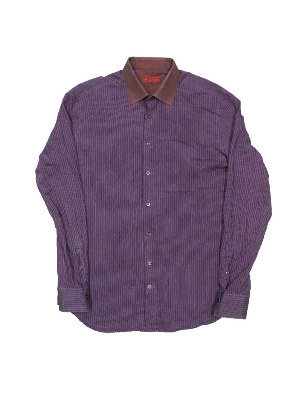 MD Bespoke Dress Shirt Canada Made Striped Long Sleeve Cotton 16.5 Large